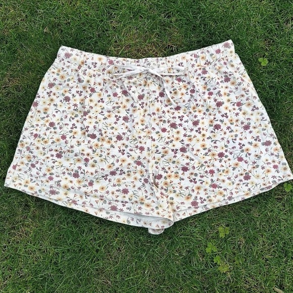 Miiyu Pants - Miiyu Floral Lounge Shorts Drawstring Medium